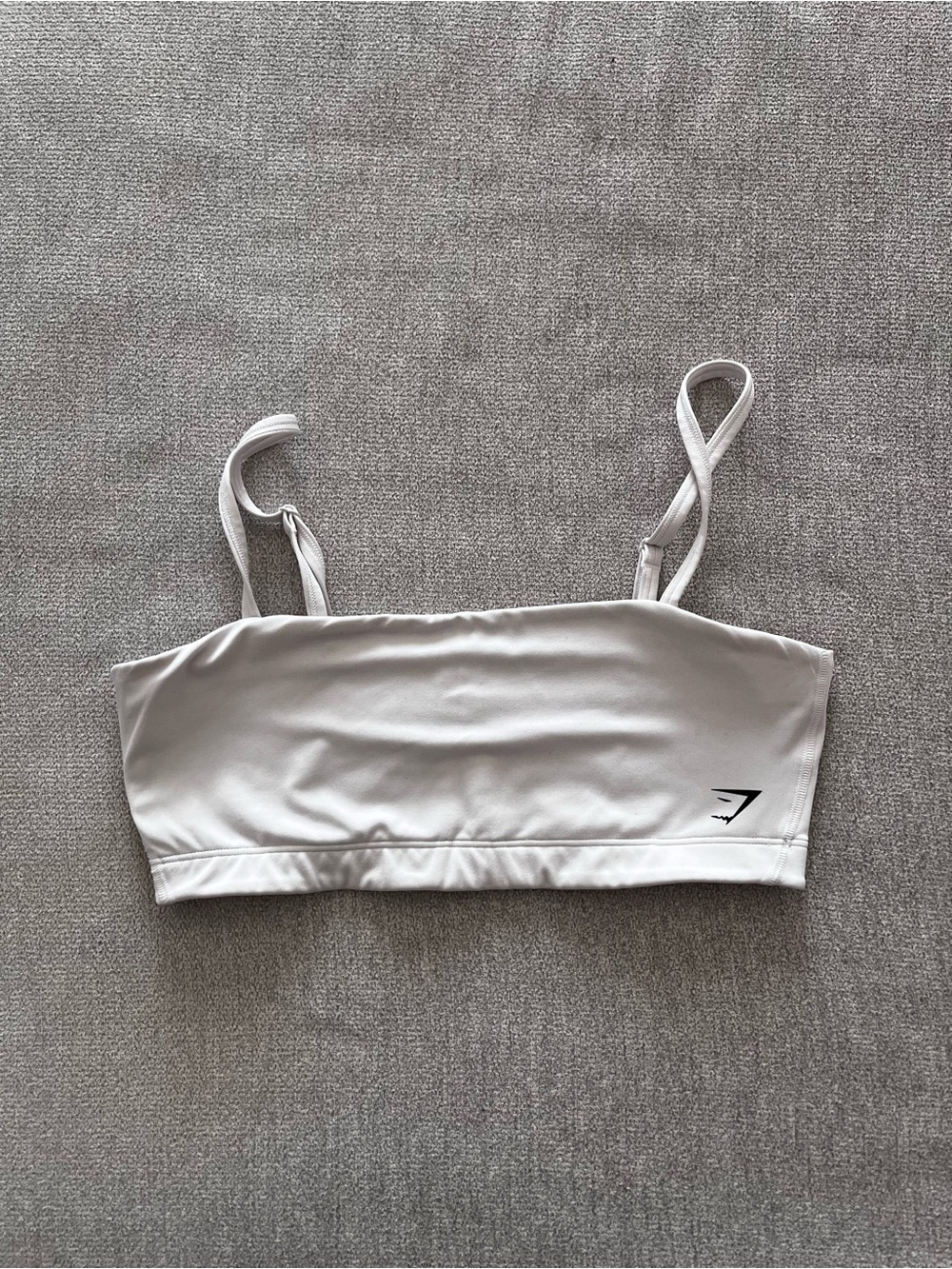 Gymshark White Bandeau Bralette with Thin Straps
